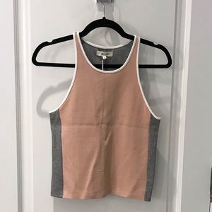 Madewell tank top in pink and grey